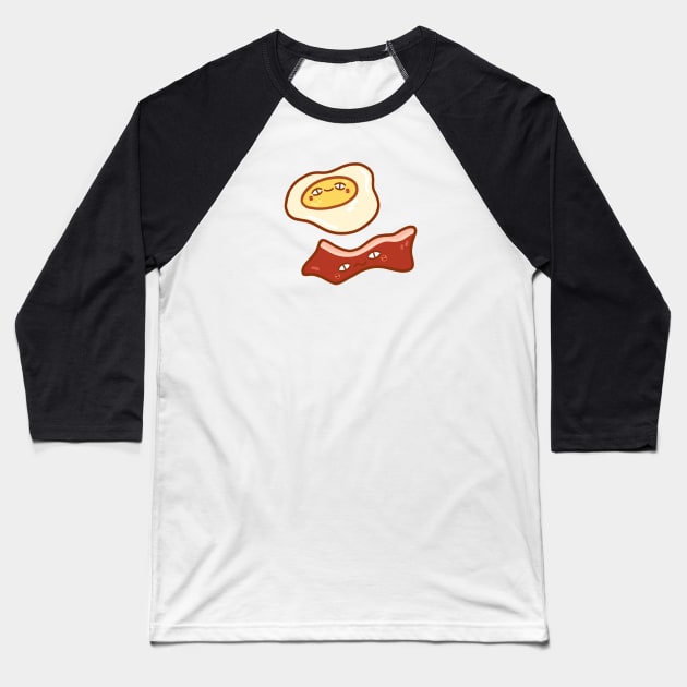 Bacon Egg Baseball T-Shirt by krowsunn